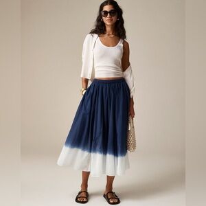 J.Crew Pull-on midi skirt in dip-dyed cotton voile